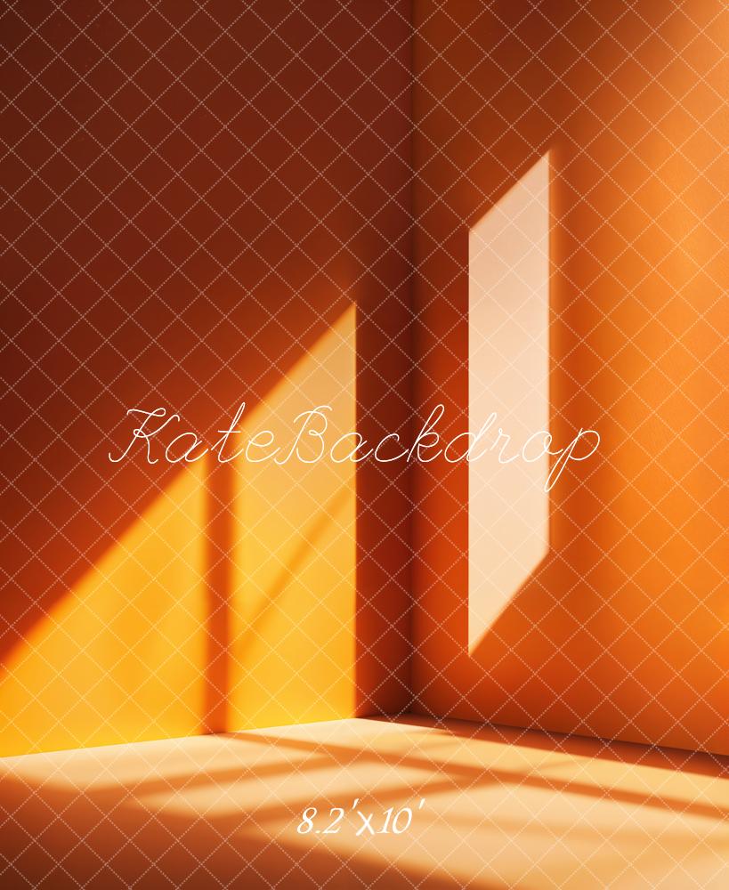 Kate Fashion Orange Light Shadows Corner Backdrop Designed by Emetselch - Kate Backdrop AU