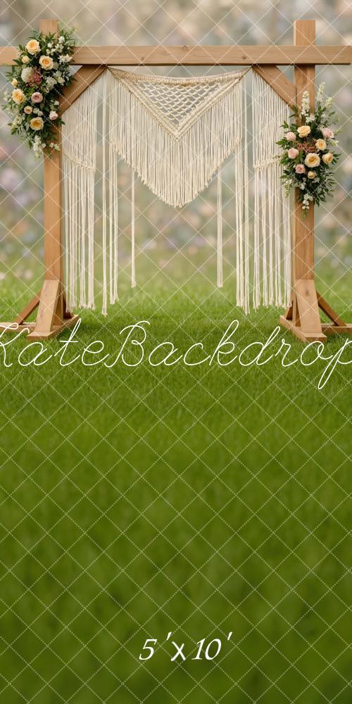 Kate Sweep Spring Grassland Wedding Backdrop Designed by Mini MakeBelieve