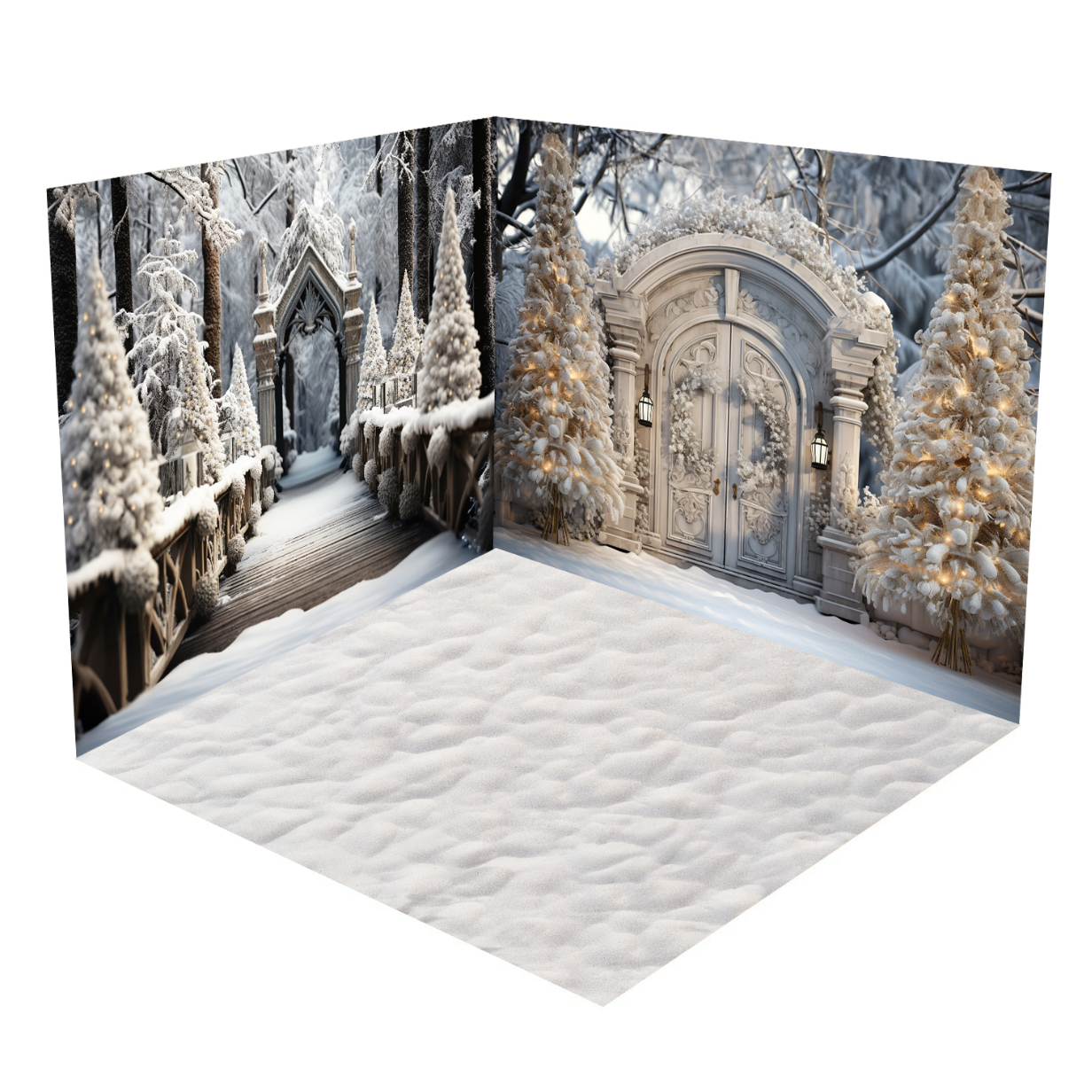 Kate Christmas Snow View Tree Room Set(8ftx8ft&10ftx8ft&8ftx10ft) - Kate Backdrop AU
