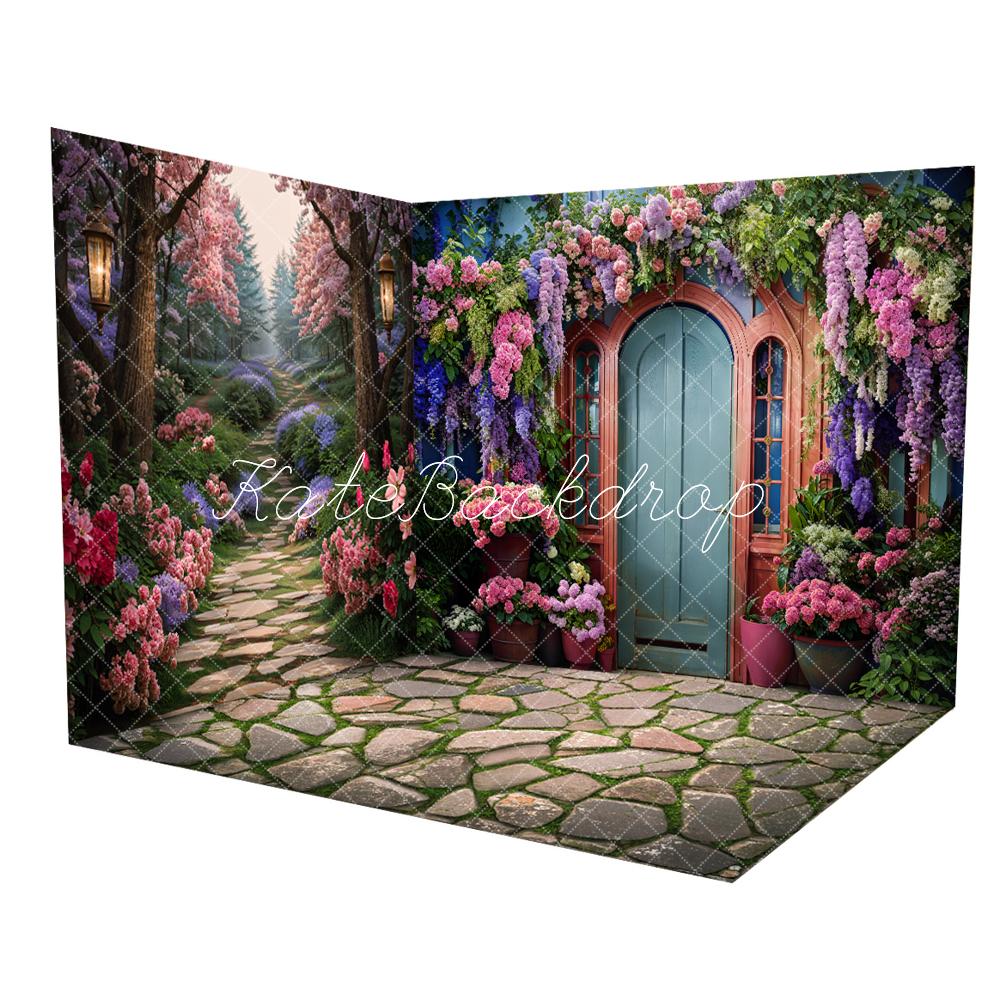 Kate Spring Room Forest Stone Path Room Set(8ftx8ft&10ftx8ft&8ftx10ft) - Kate Backdrop AU