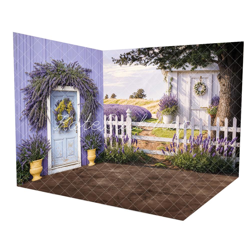 Kate Spring Wisteria Wooden Door Wall Room Set(8ftx8ft&10ftx8ft&8ftx10ft) - Kate Backdrop AU
