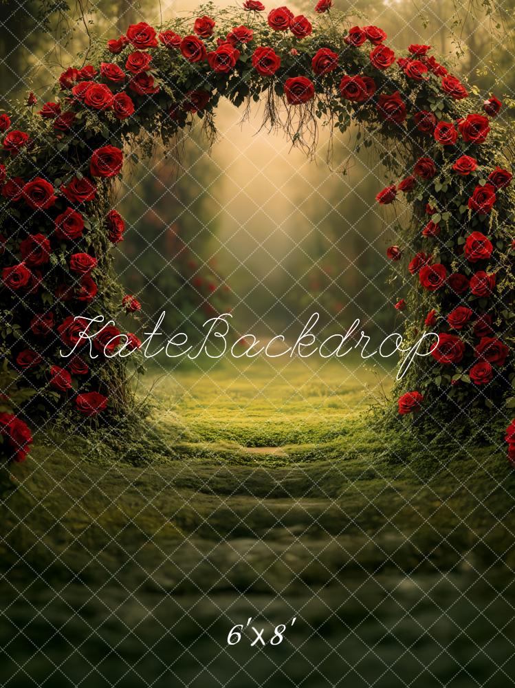 Kate Fleece Flower Arch Red Rose Backdrop Designed by Emetselch - Kate Backdrop AU