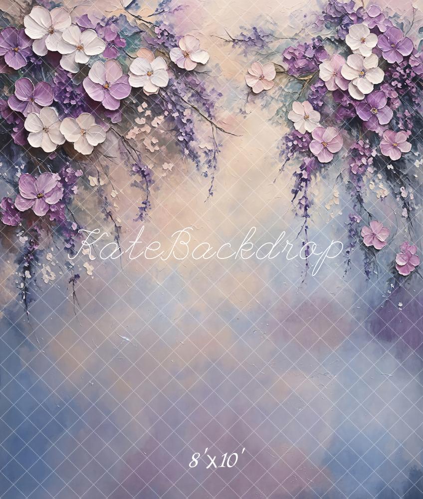 Kate Fine Art Purple Floral Pastel Backdrop Designed by Emetselch - Kate Backdrop AU