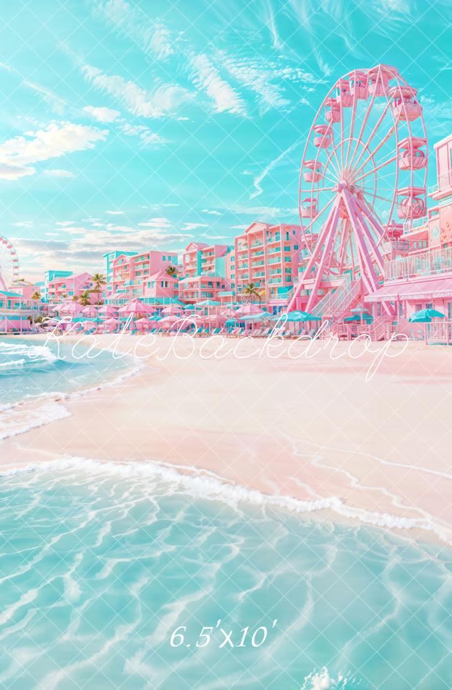 Kate Fleece Summer Beach Ferris Backdrop Designed by Emetselch - Kate Backdrop AU