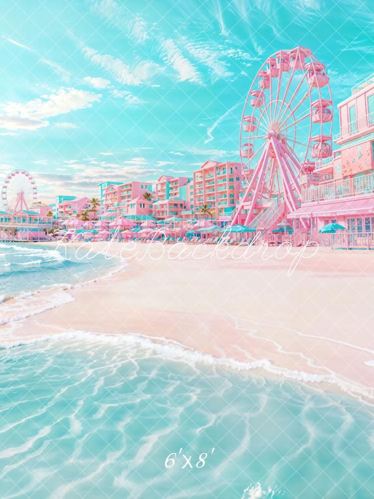 Kate Fleece Summer Beach Ferris Backdrop Designed by Emetselch - Kate Backdrop AU