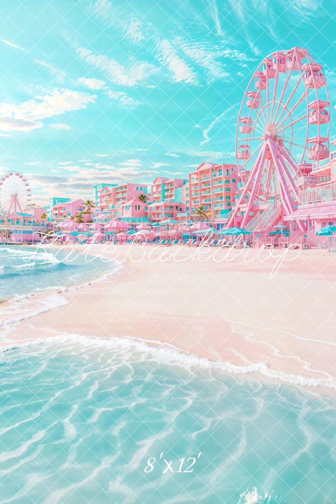 Kate Fleece Summer Beach Ferris Backdrop Designed by Emetselch - Kate Backdrop AU