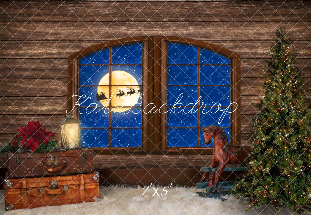 Kate Christmas Tree Santa Backdrop for Photography Designed by Lisa Granden - Kate Backdrop AU