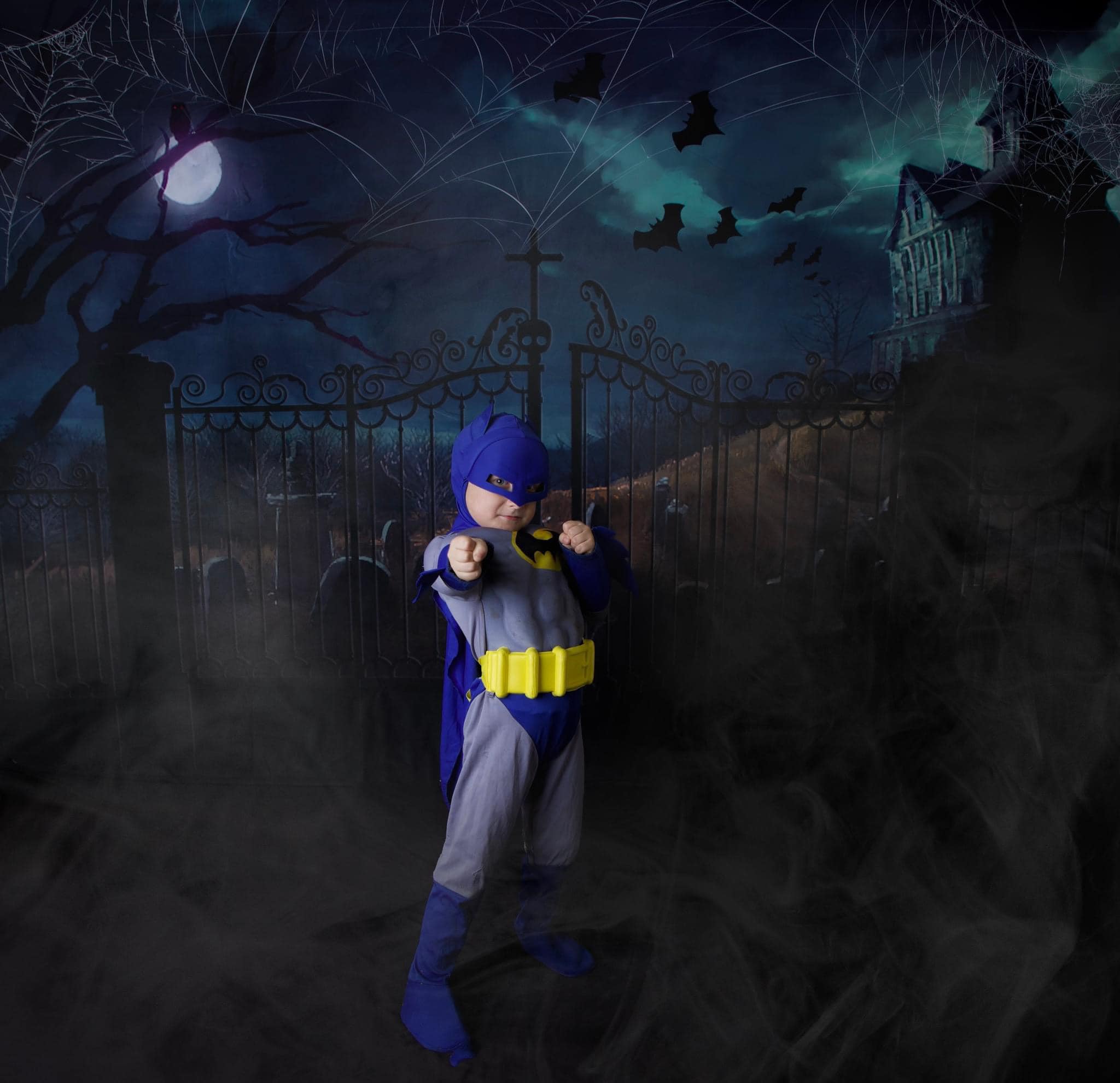 Kate Halloween Castle Night Door Backdrop for Photography - Kate Backdrop AU