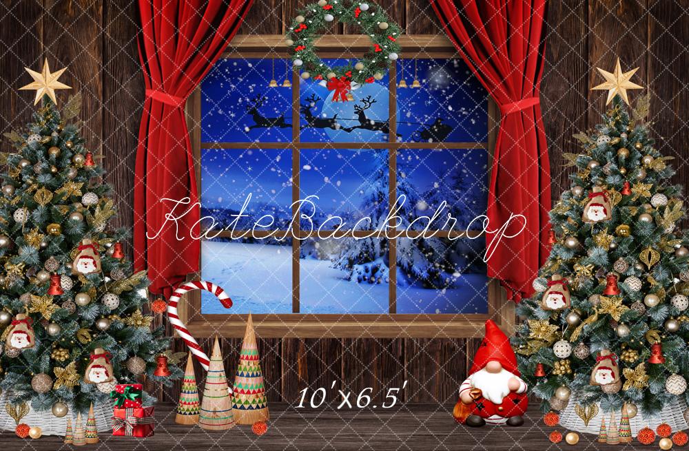 Kate Christmas Trees Window Backdrop Designed by Chain Photography - Kate Backdrop AU