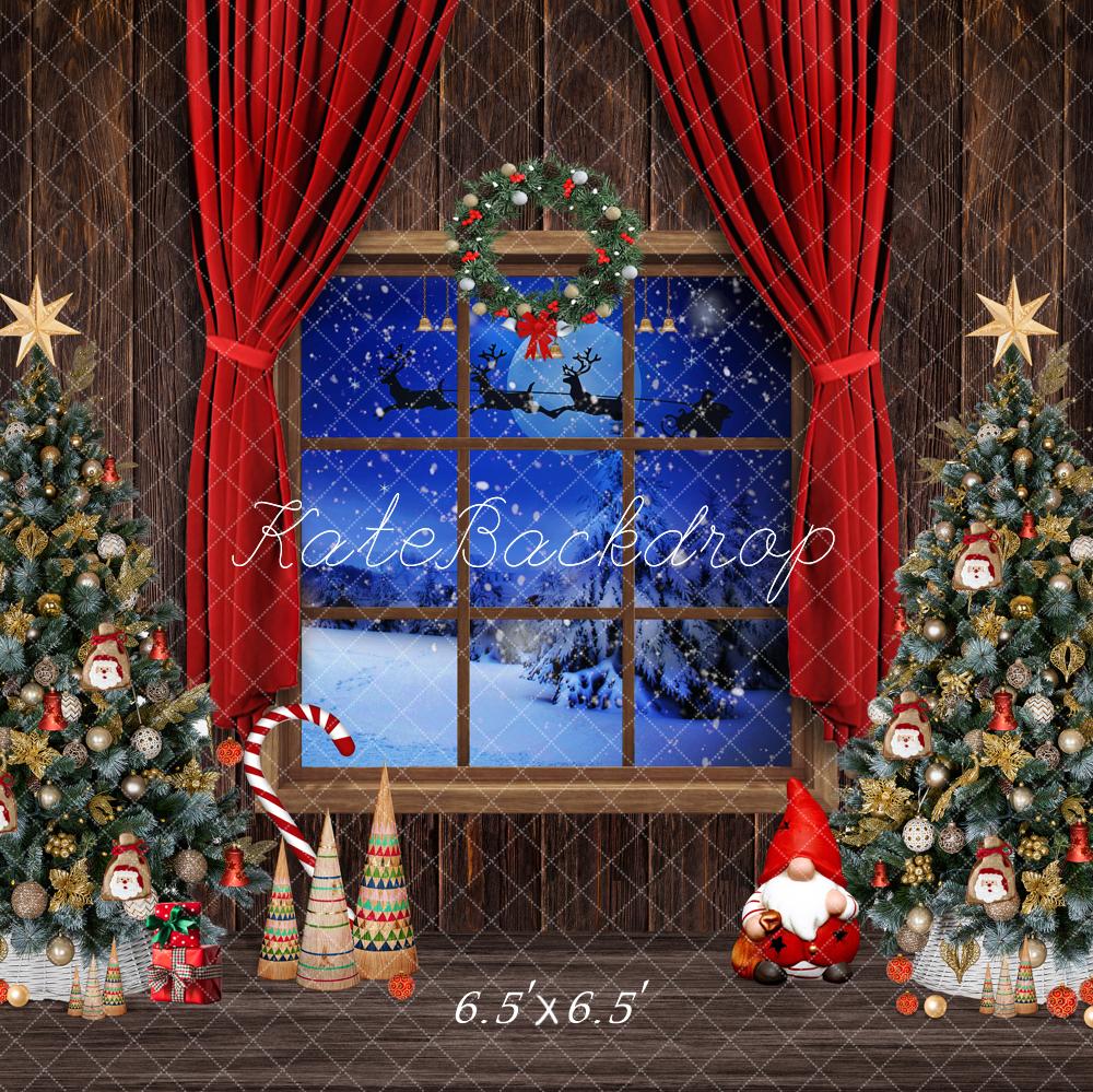 Kate Christmas Trees Window Backdrop Designed by Chain Photography - Kate Backdrop AU