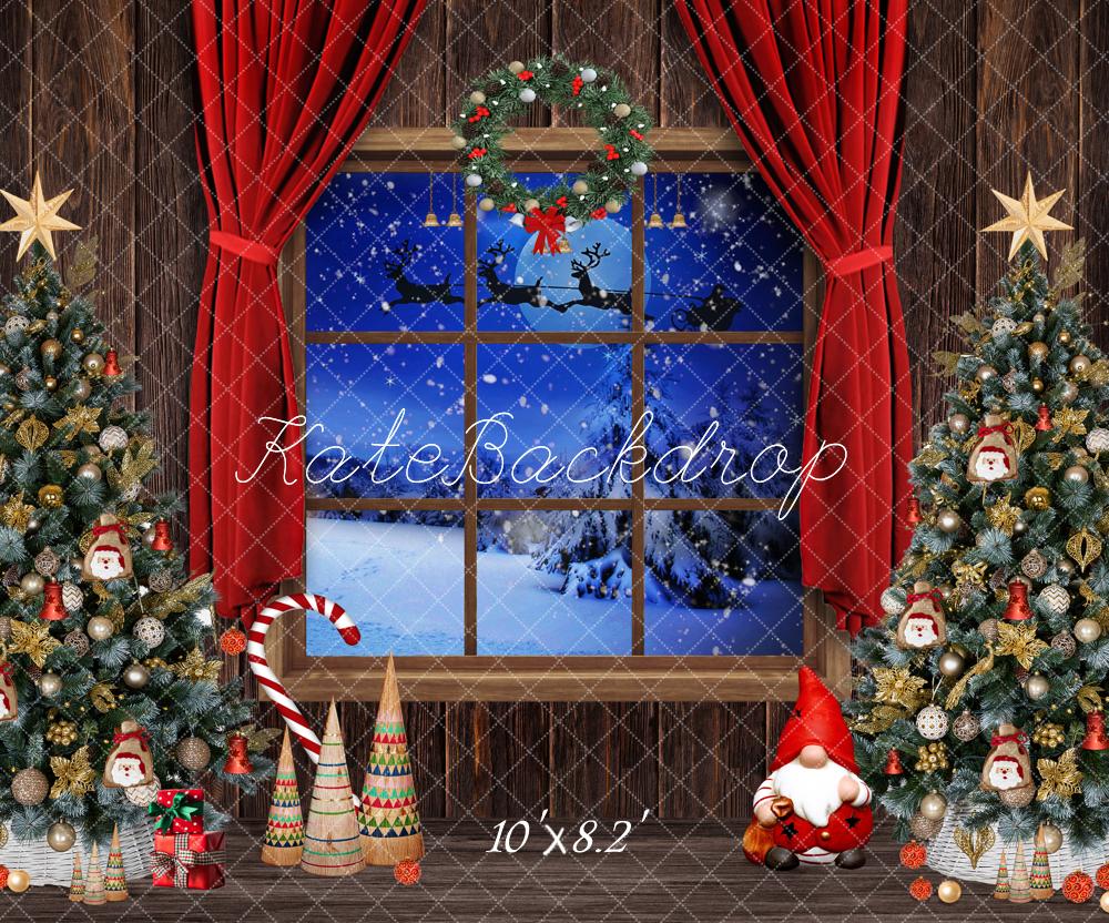 Kate Christmas Trees Window Backdrop Designed by Chain Photography - Kate Backdrop AU