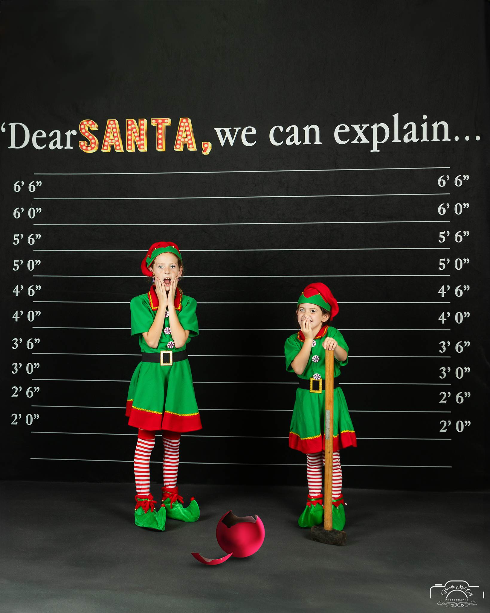 Kate Dear Santa Word Backdrop Black Christmas for Photography - Kate Backdrop AU