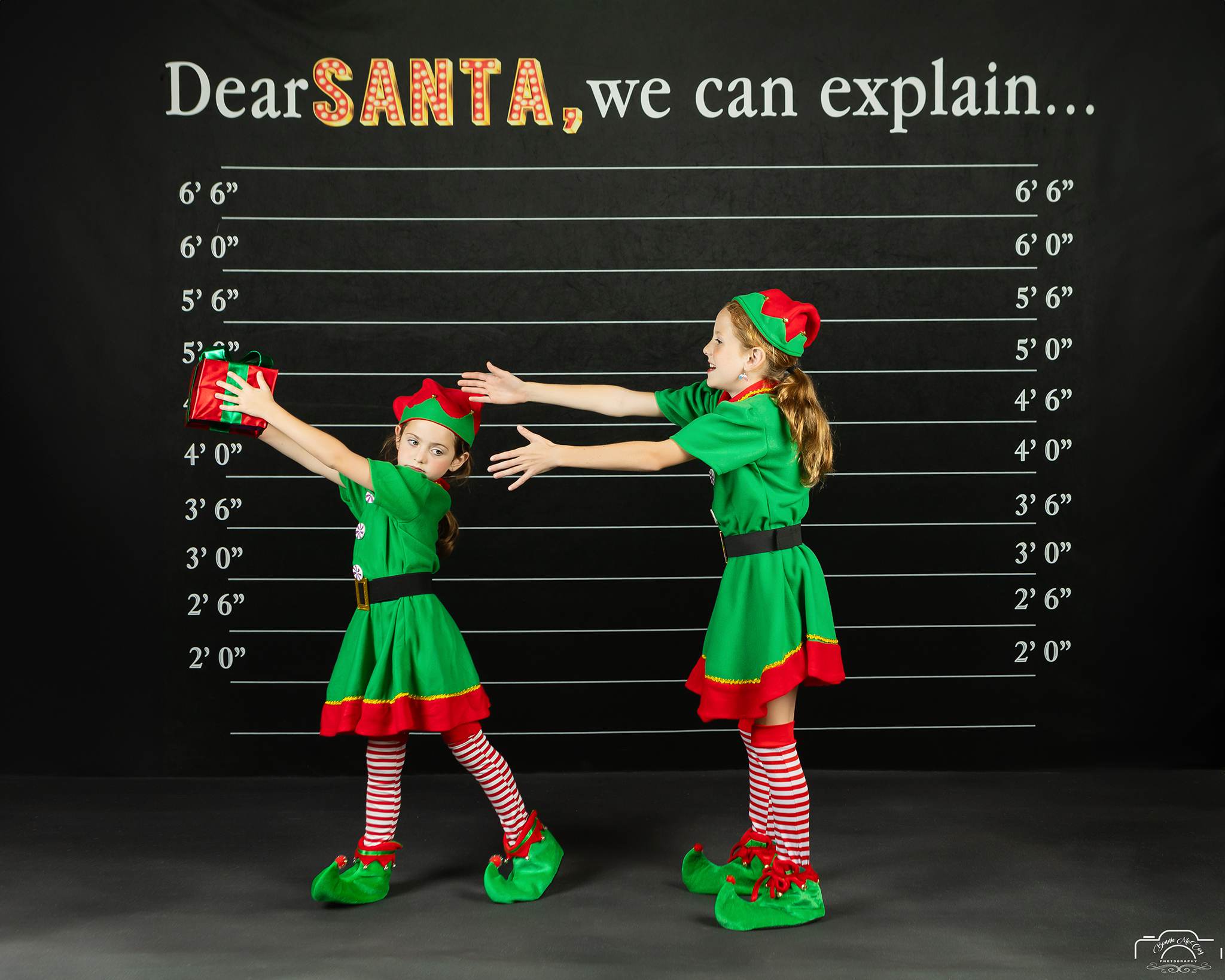 Kate Dear Santa Word Backdrop Black Christmas for Photography - Kate Backdrop AU
