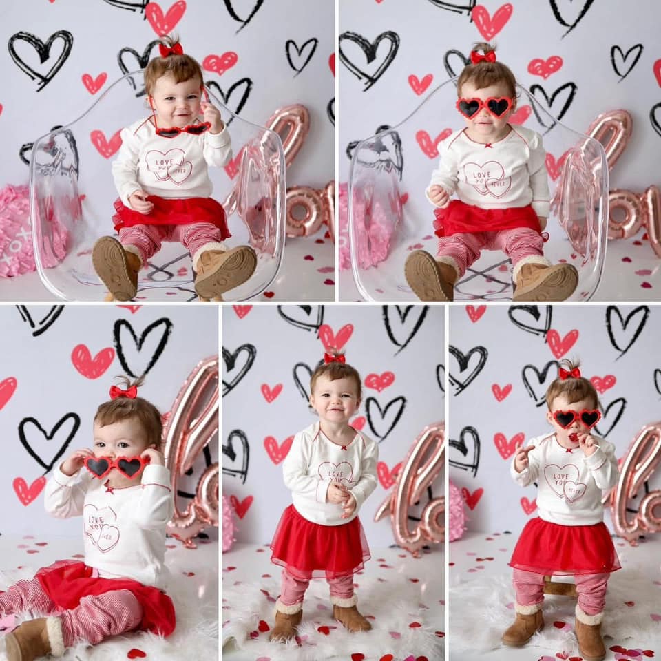 Kate Valentine's Day Backdrop White Loveheart for Photography - Kate Backdrop AU