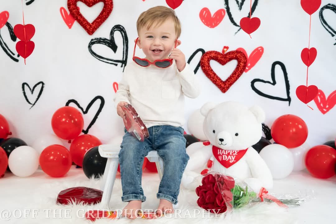 Kate Valentine's Day Backdrop White Loveheart for Photography - Kate Backdrop AU