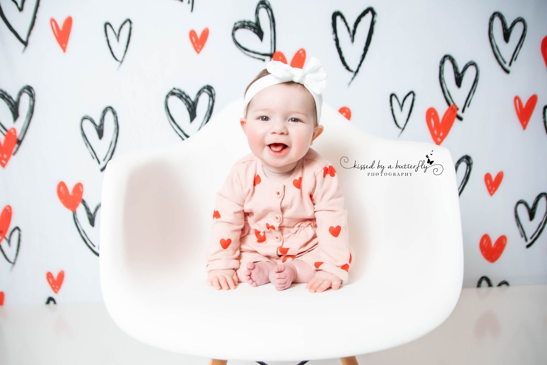 Kate Valentine's Day Backdrop White Loveheart for Photography - Kate Backdrop AU