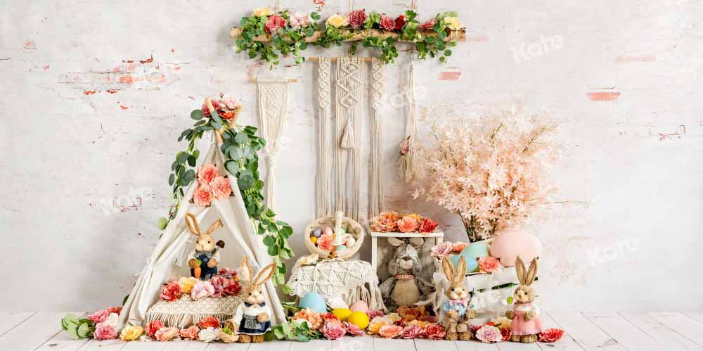 LONSALE Kate Spring/Easter Bunny Backdrop Boho Designed by Emetselch - Kate Backdrop AU