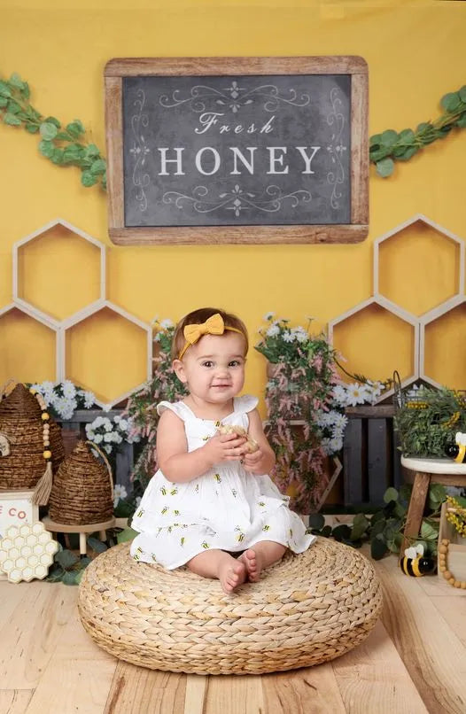 Kate Honeycomb Backdrop Yellow Summer Fresh Honey Designed by Emetselch - Kate Backdrop AU