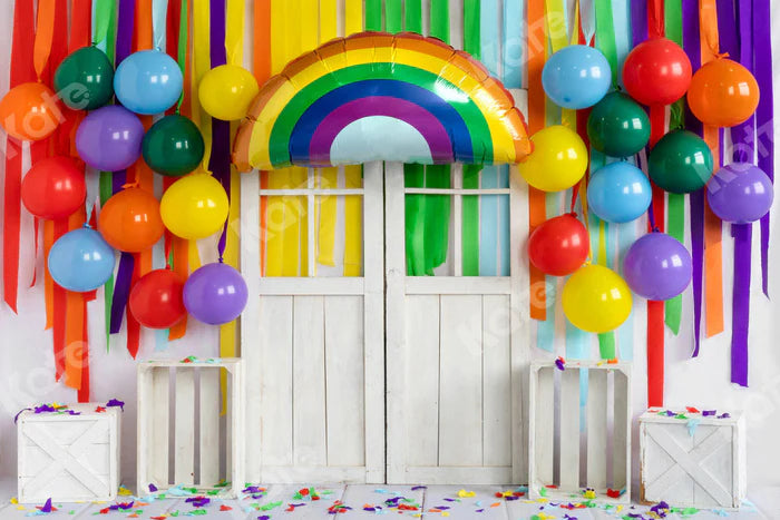 Kate Rainbow Balloons Backdrop Birthday Party Designed by Emetselch - Kate Backdrop AU