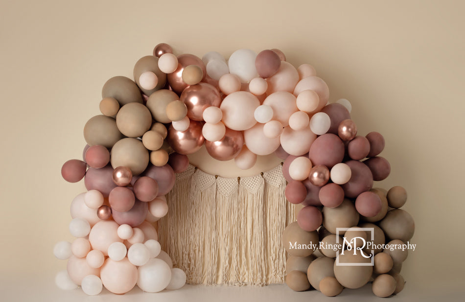 Kate Matte Balloon Arch Fleece Backdrop Macrame Designed by Mandy Ringe Photography - Kate Backdrop AU