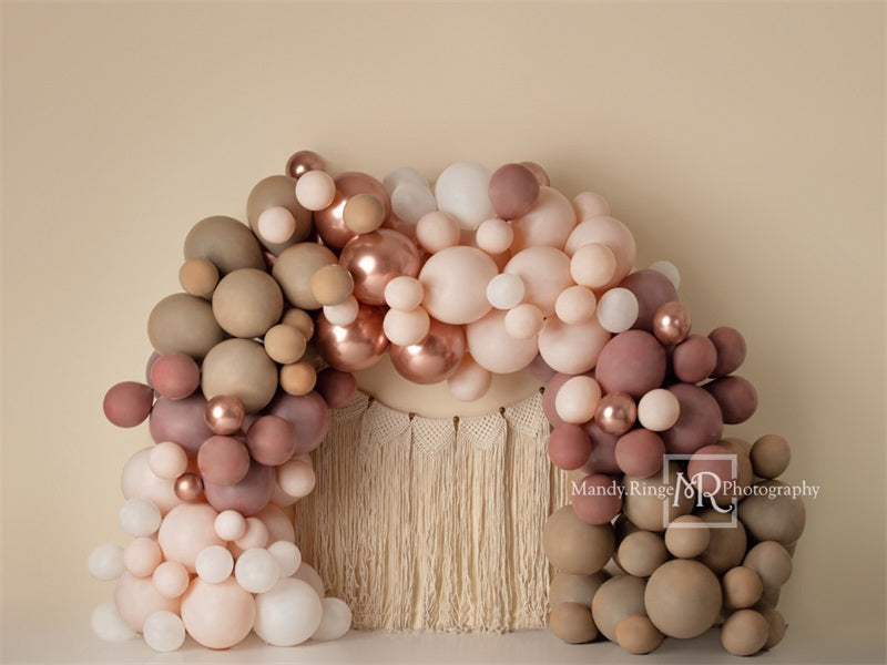 Kate Matte Balloon Arch Fleece Backdrop Macrame Designed by Mandy Ringe Photography - Kate Backdrop AU