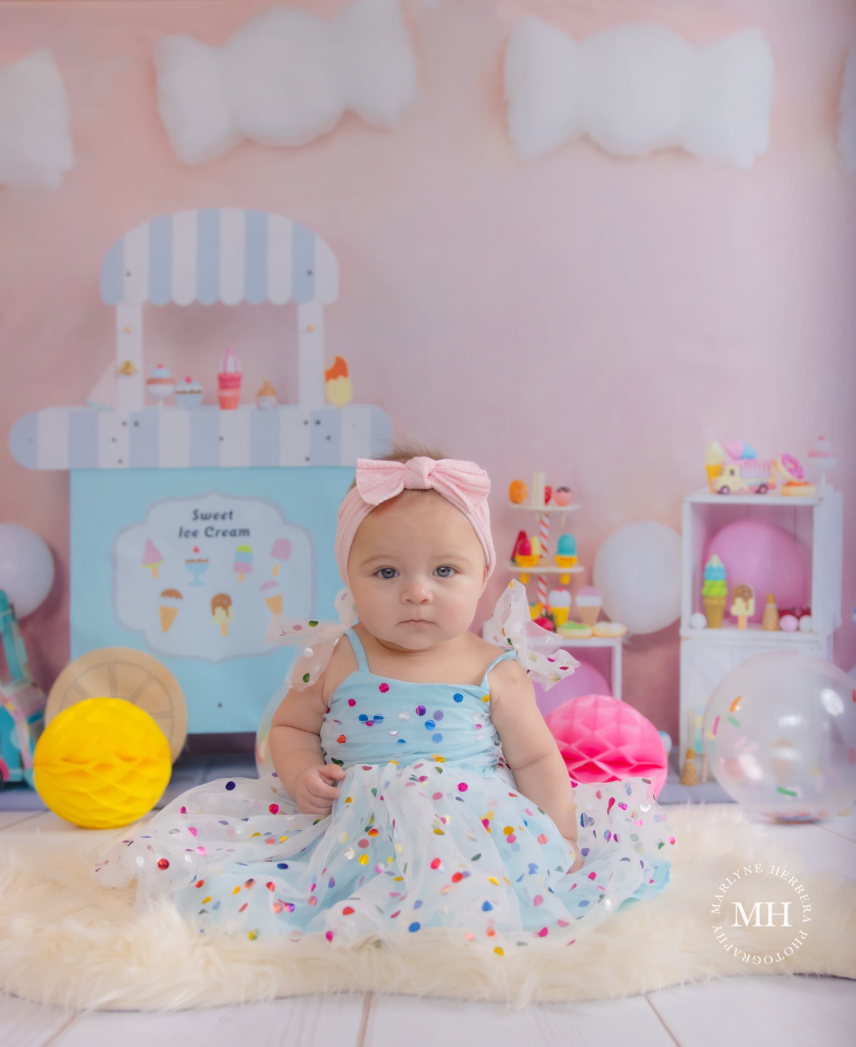 Kate Sweet Ice Cream Backdrop Cake Smash Designed by Emetselch - Kate Backdrop AU