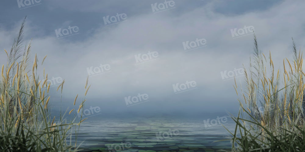 Kate Summer Backdrop Reed Cloudy Sky Lake for Photography - Kate Backdrop AU