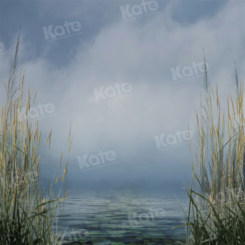Kate Summer Backdrop Reed Cloudy Sky Lake for Photography - Kate Backdrop AU