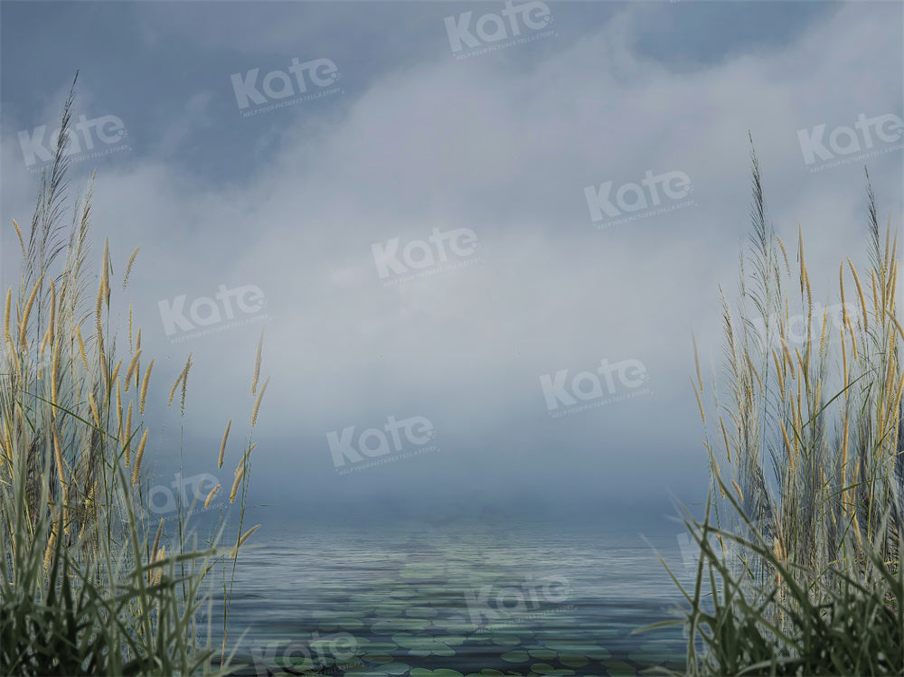 Kate Summer Backdrop Reed Cloudy Sky Lake for Photography - Kate Backdrop AU
