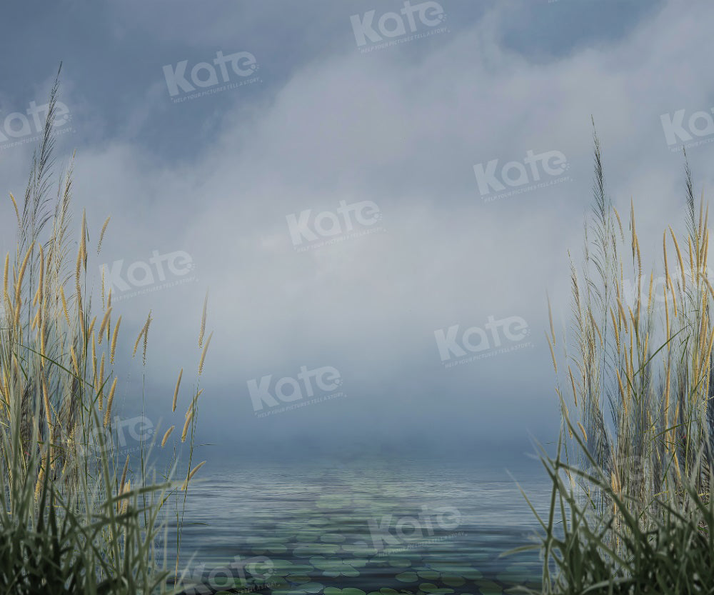 Kate Summer Backdrop Reed Cloudy Sky Lake for Photography - Kate Backdrop AU