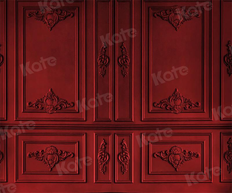 Kate Retro Vintage Dark Red Wall Backdrop for Photography - Kate Backdrop AU