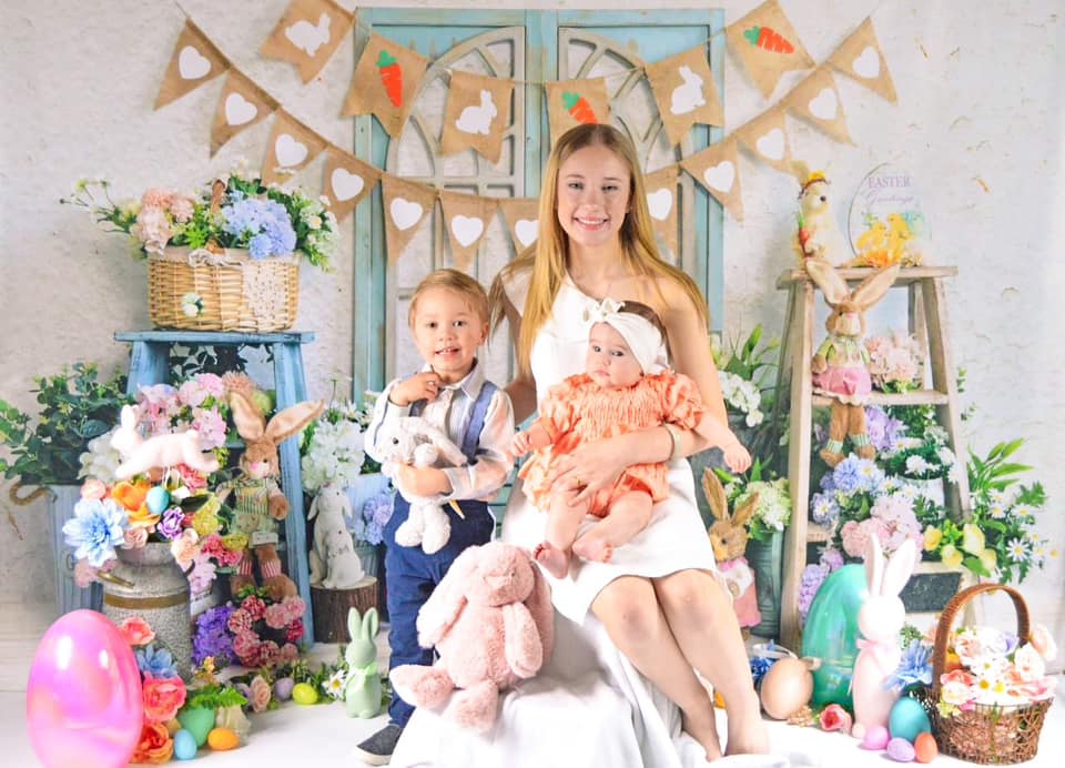 Kate Easter Bunny Backdrop Spring Flower for Photography - Kate Backdrop AU