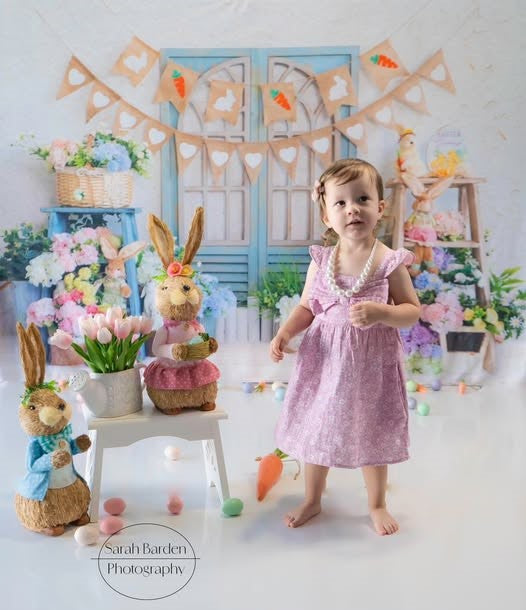 Kate Easter Bunny Backdrop Spring Flower for Photography - Kate Backdrop AU
