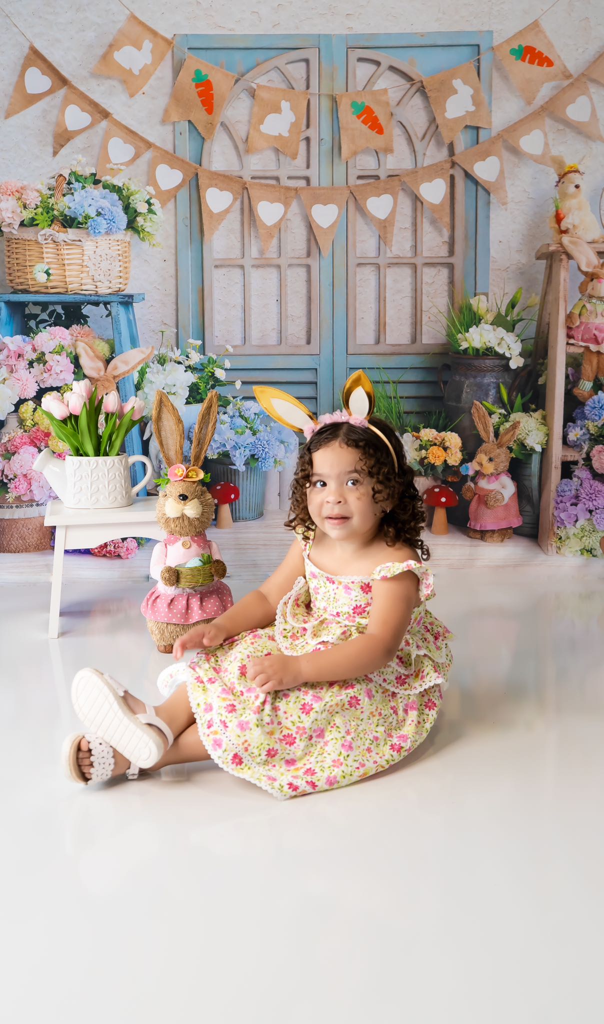 Kate Easter Bunny Backdrop Spring Flower for Photography - Kate Backdrop AU