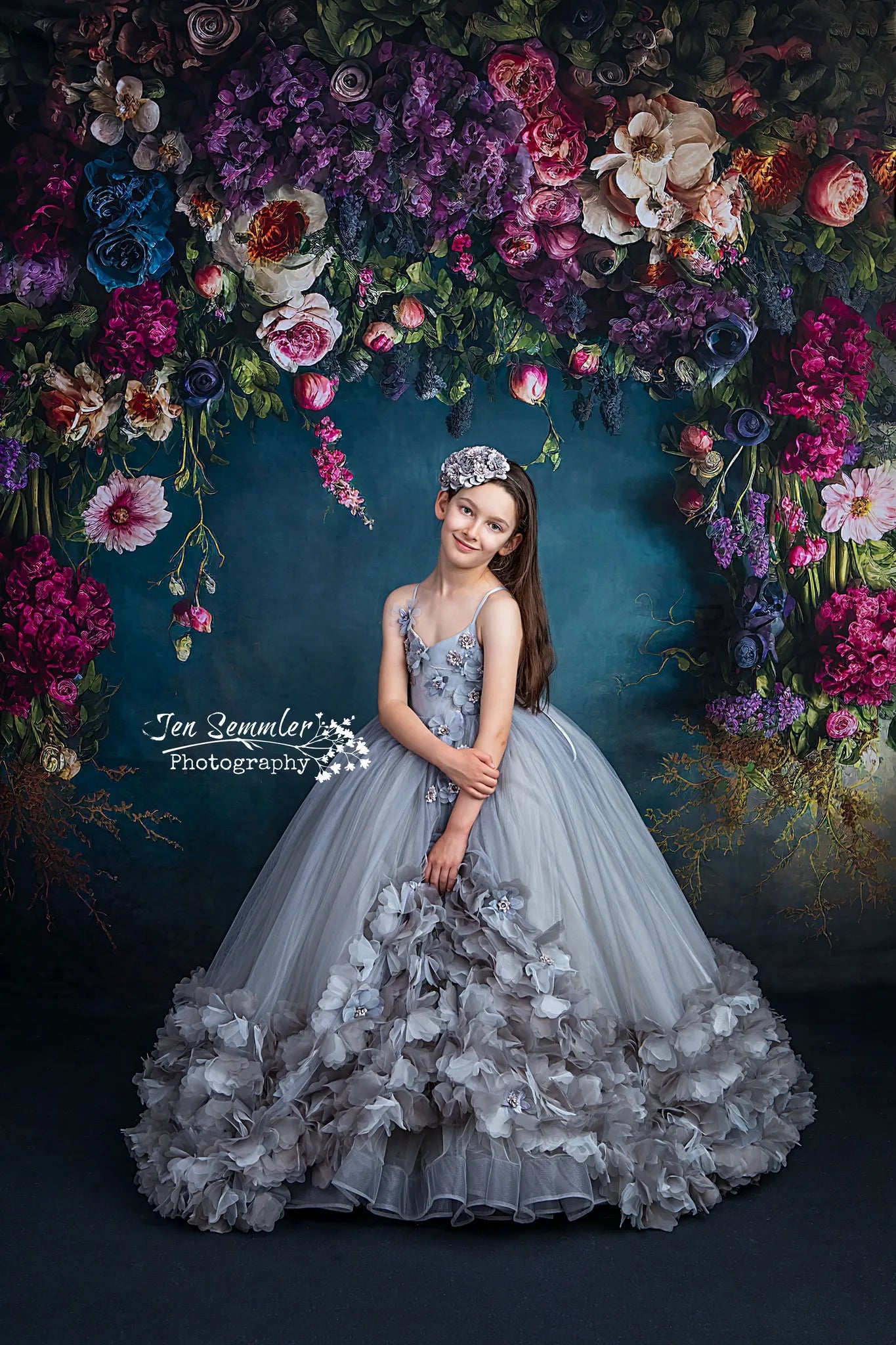 Kate Fleece Spring Backdrop Fine Art Oil Painterly Floral Designed by Mini MakeBelieve - Kate Backdrop AU