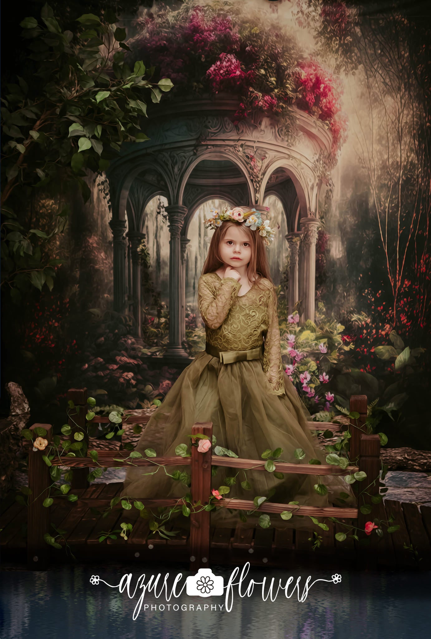 Kate Enchanted Gazebo Spring Fantasy Garden Backdrop Designed by Candice Compton - Kate Backdrop AU