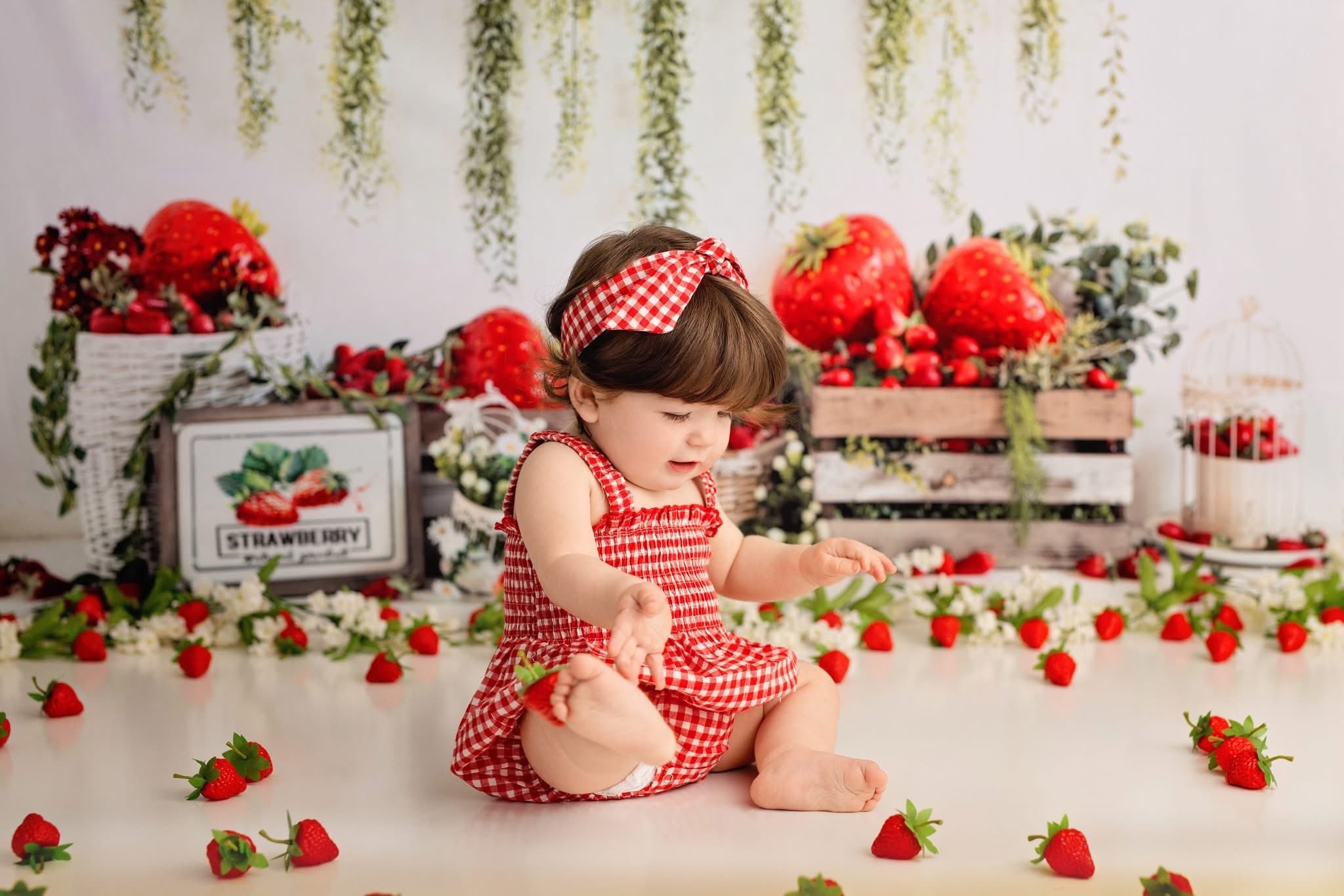 Kate Strawberry Farm Backdrop Spring Summer Designed by Emetselch - Kate Backdrop AU