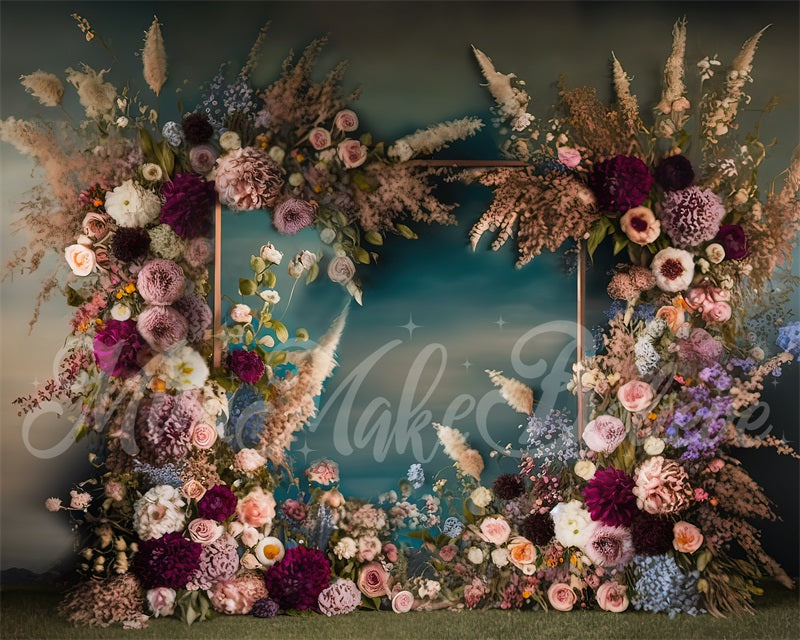 Kate Painterly Fine Art Frame Spring Flowers Fleece Backdrop Designed by Mini MakeBelieve - Kate Backdrop AU