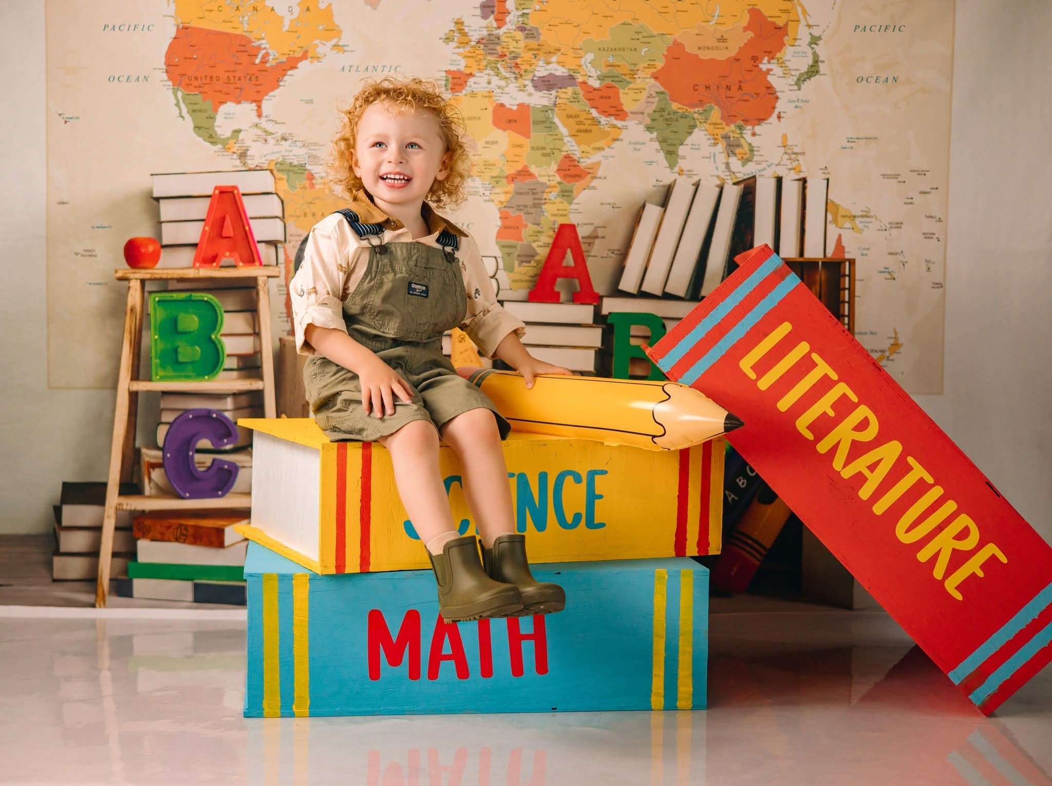 Kate Back to School Backdrop World Map Designed by Emetselch