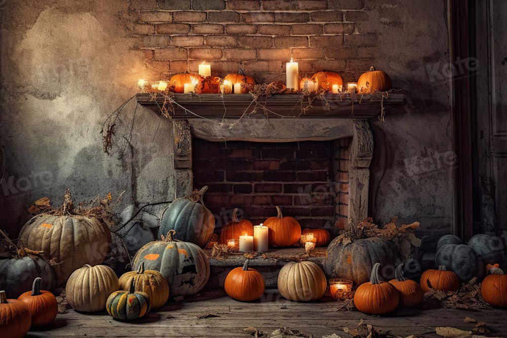 Kate Autumn Halloween Pumpkin Backdrop Designed by Chain Photography - Kate Backdrop AU