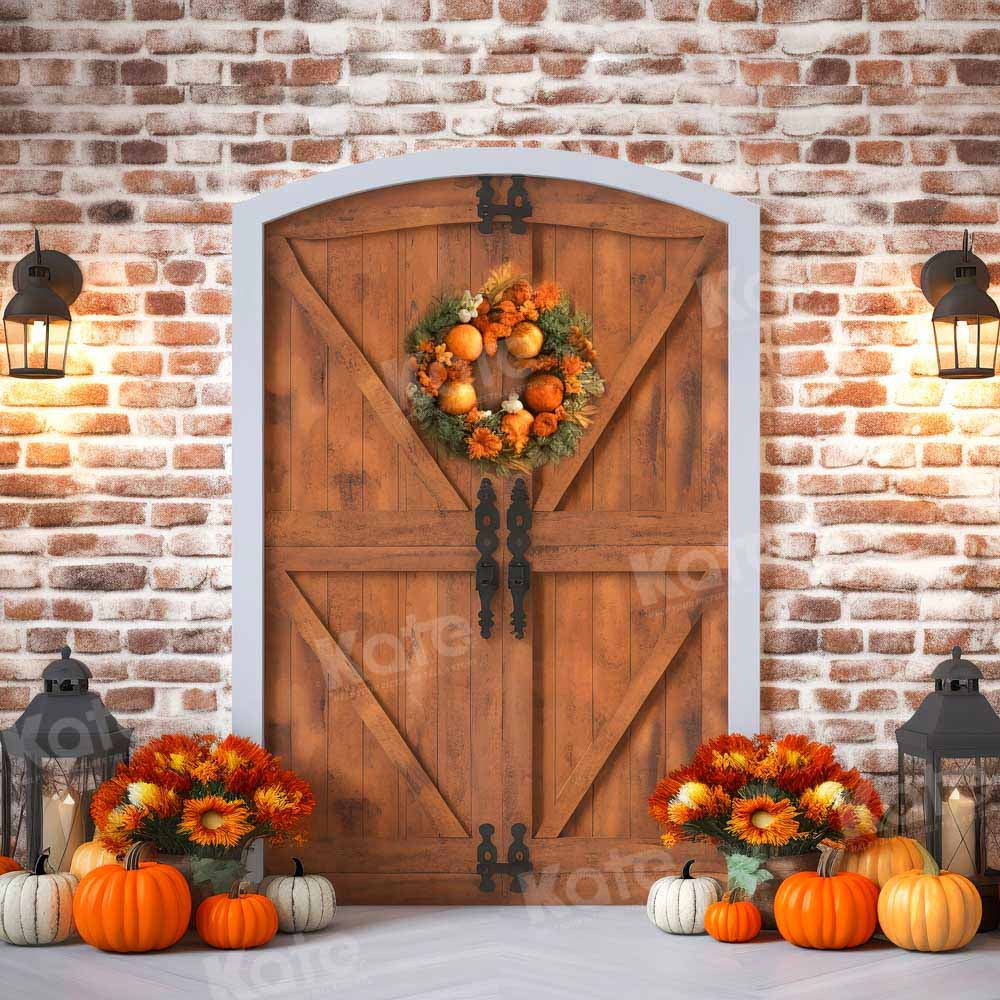 Kate Autumn Pumpkin Brick Backdrop Designed by Chain Photography - Kate Backdrop AU