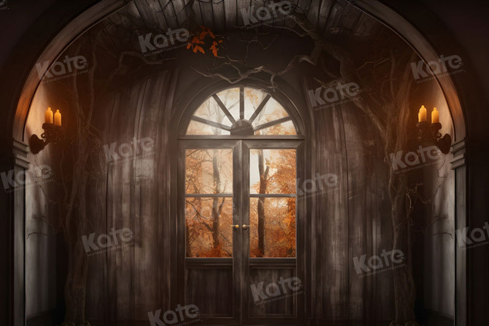 Kate Autumn Wood Halloween Backdrop for Photography - Kate Backdrop AU