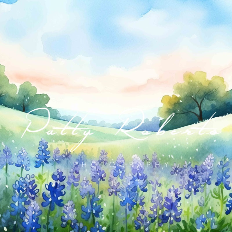 Kate Blossoming Bluebonnets Backdrop Designed by Patty Robertss - Kate Backdrop AU