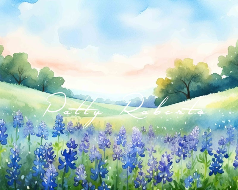 Kate Blossoming Bluebonnets Backdrop Designed by Patty Robertss - Kate Backdrop AU