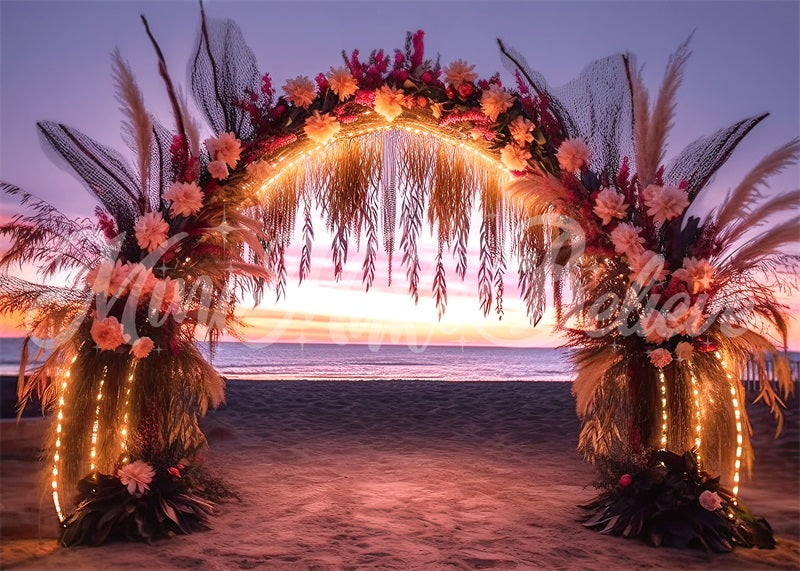 Kate Beach Boho Flower Backdrop Evening Party Designed by Mini MakeBelieve - Kate Backdrop AU