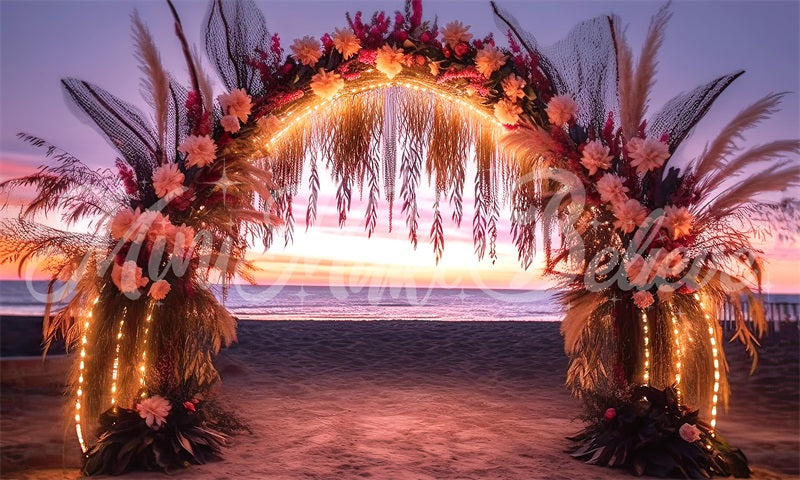 Kate Beach Boho Flower Backdrop Evening Party Designed by Mini MakeBelieve - Kate Backdrop AU