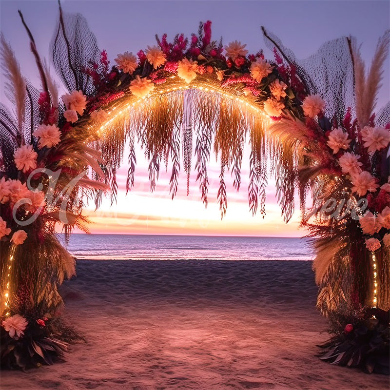 Kate Beach Boho Flower Backdrop Evening Party Designed by Mini MakeBelieve - Kate Backdrop AU