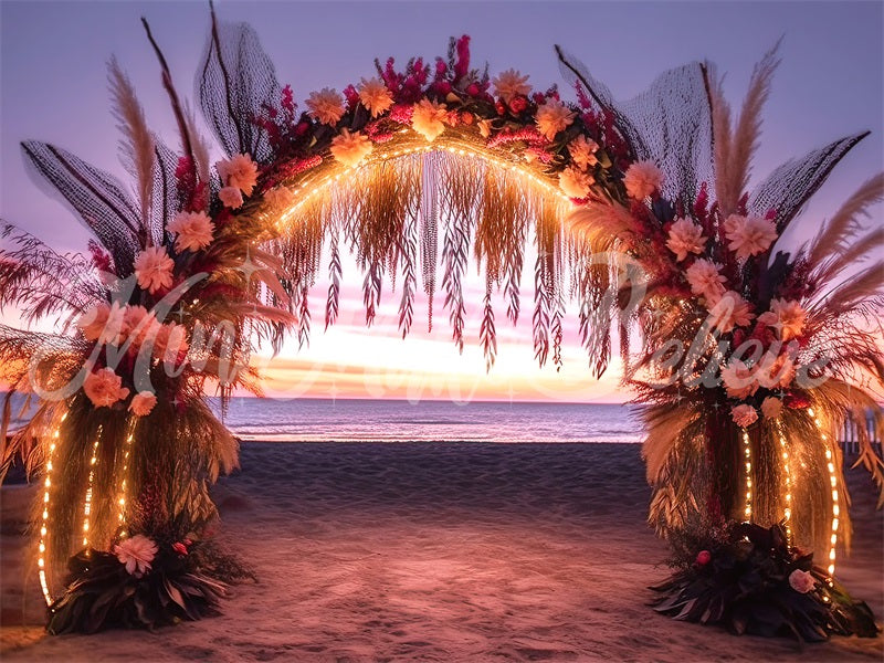 Kate Beach Boho Flower Backdrop Evening Party Designed by Mini MakeBelieve - Kate Backdrop AU