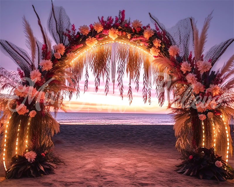 Kate Beach Boho Flower Backdrop Evening Party Designed by Mini MakeBelieve - Kate Backdrop AU