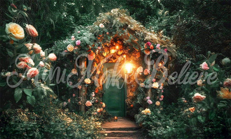 Kate Forest Fairy House with Flowers Backdrop Designed by Mini MakeBelieve - Kate Backdrop AU